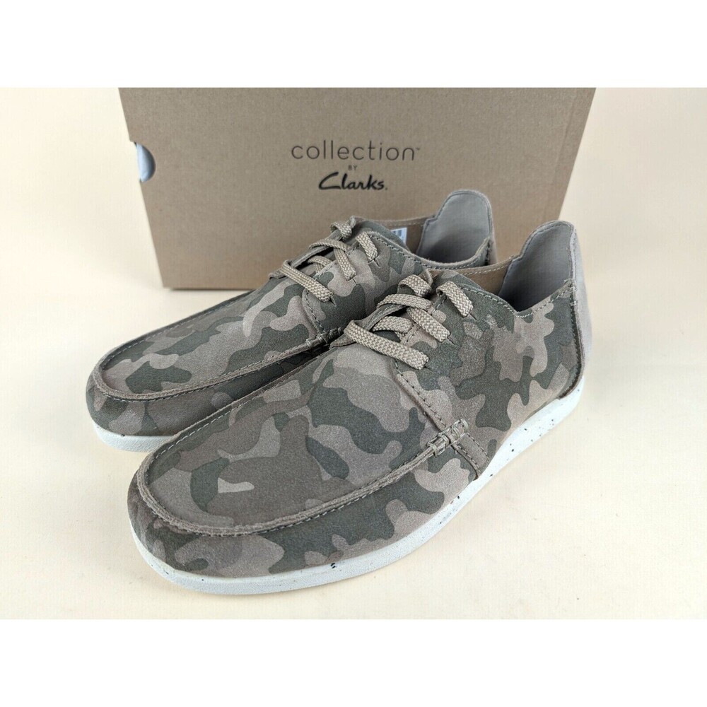 Clarks ShacreLite Low Moc Oxford Shoes Mens 9.5 M Sand Camo Leather Lace Up NWB - Picture 4 of 12